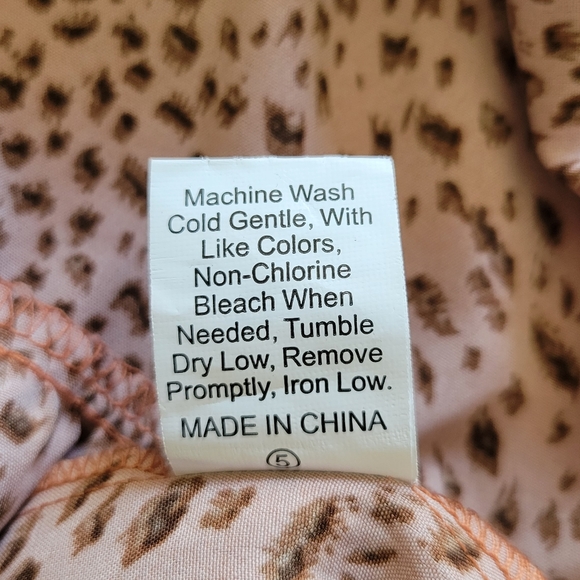 SHEIN Coral Orange Leopard Print Boho Dress Size Large - Picture 3 of 4